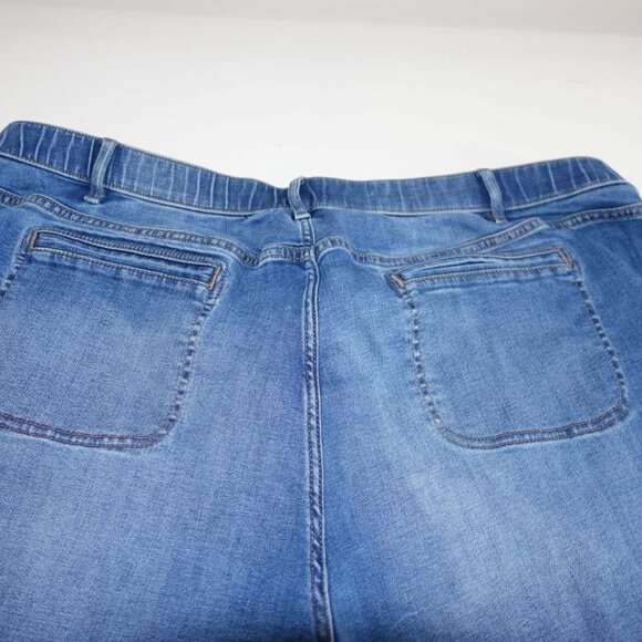 J. Jill Women's Wide Leg Crop Jeans Size 26W Blue Raw Hems Mid Rise Denim - Picture 7 of 8